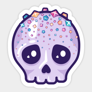 Cute Kawaii skull with sugar crystal hair Sticker